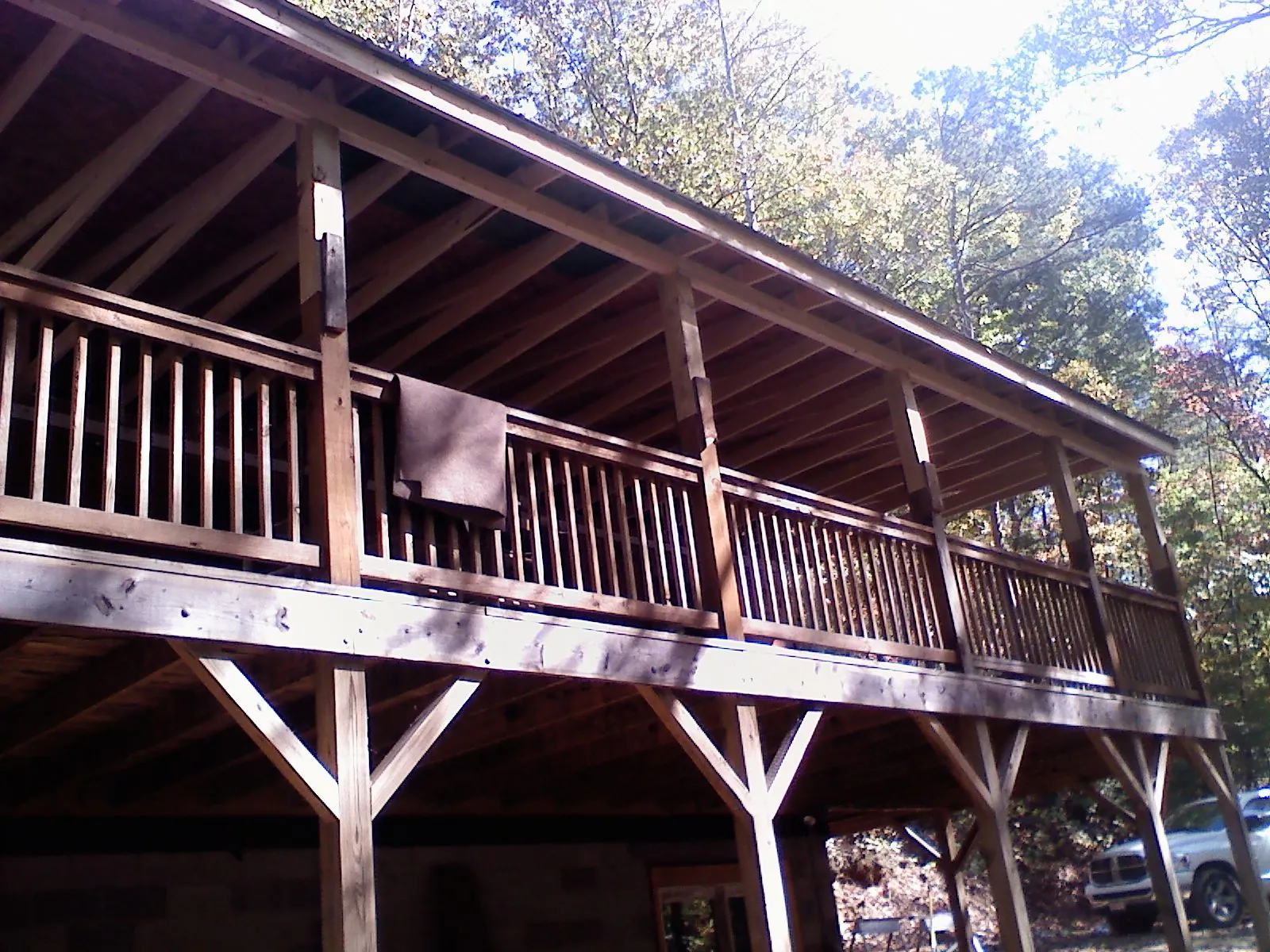 Timber framing under a new elevated porch and deck — Roof Leak Repair in Elmsford by Roofing Brothers